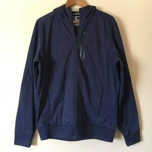 Outdoor Project Jacket M Hooded Navy Blue Rain Windbreaker Softshell Full Zip